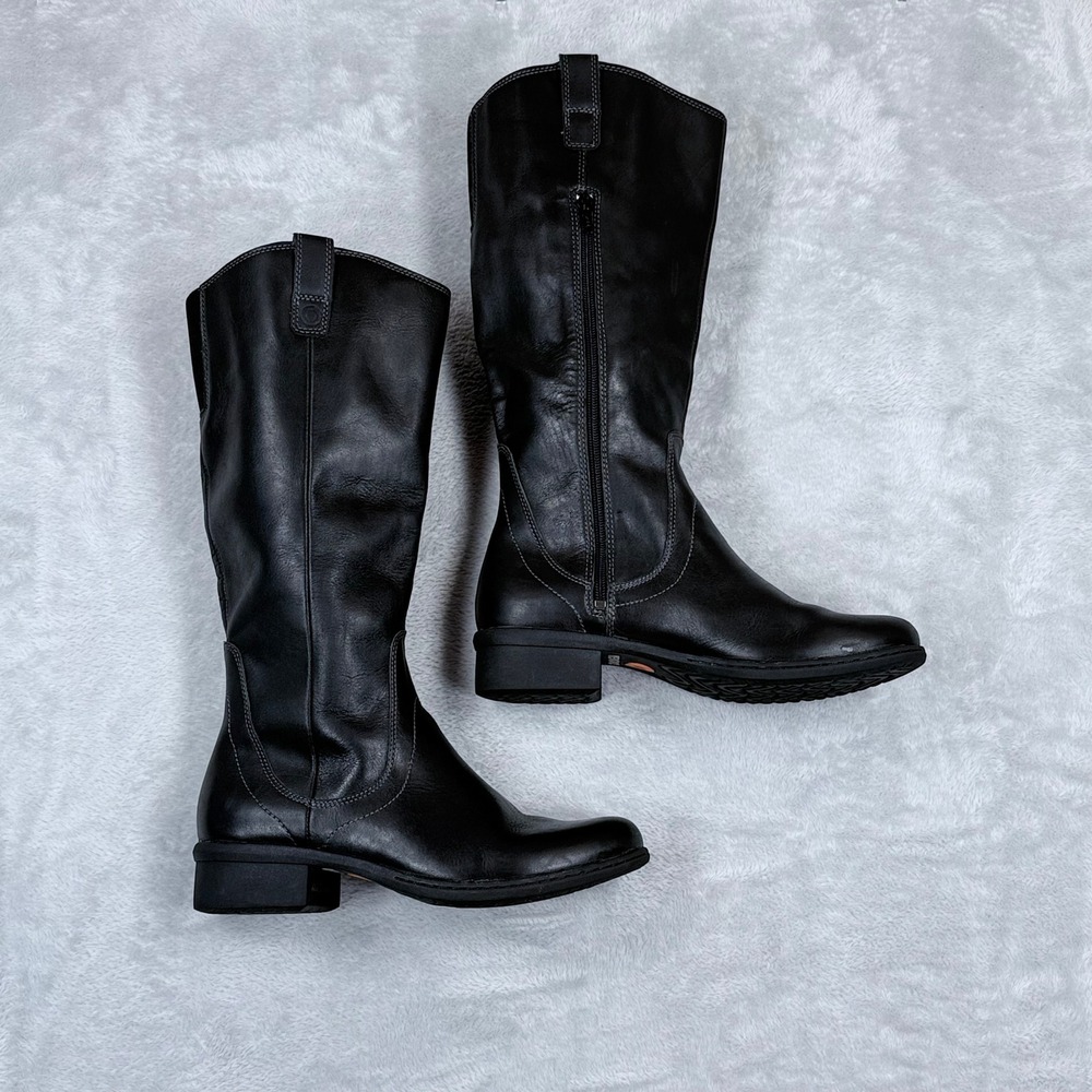 Bogs Kristina Tall Leather Waterproof Boot Womens 9 Black Riding Side Zip 71701